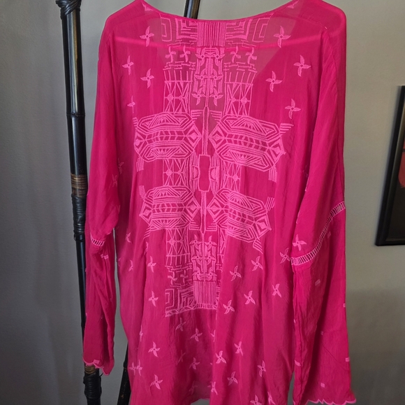 Johnny Was Fuchsia Embroidered Tunic.  32" Lenght, 24 Inches Chest. - Picture 10 of 10